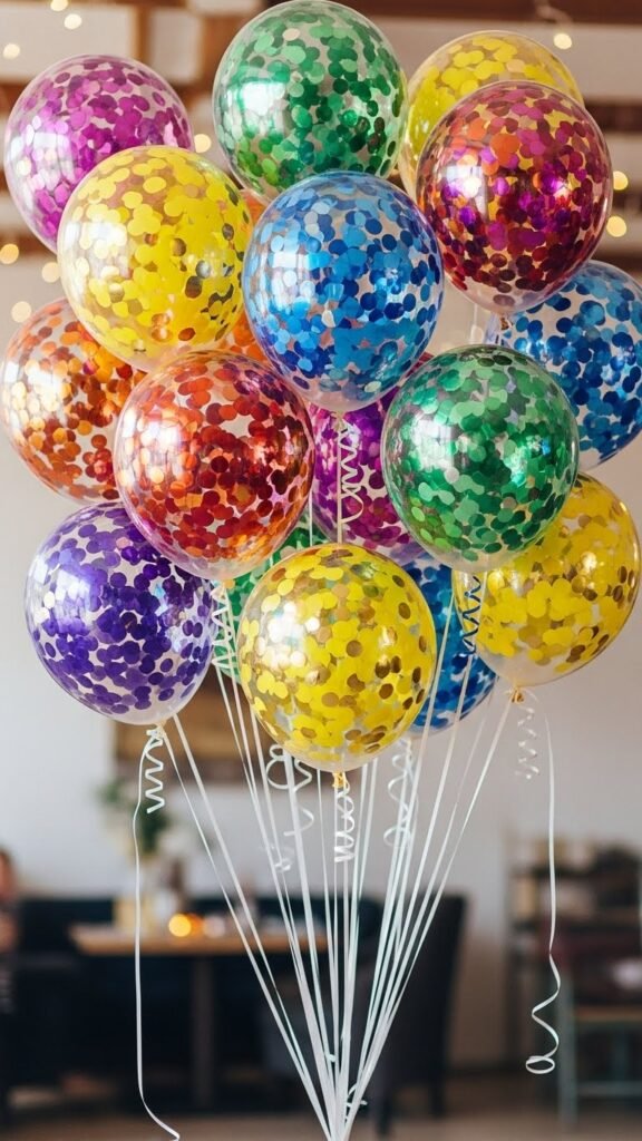 Rainbow Confetti Balloons for Kids’ Parties