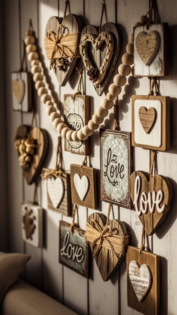 Wooden Bead Heart Garland