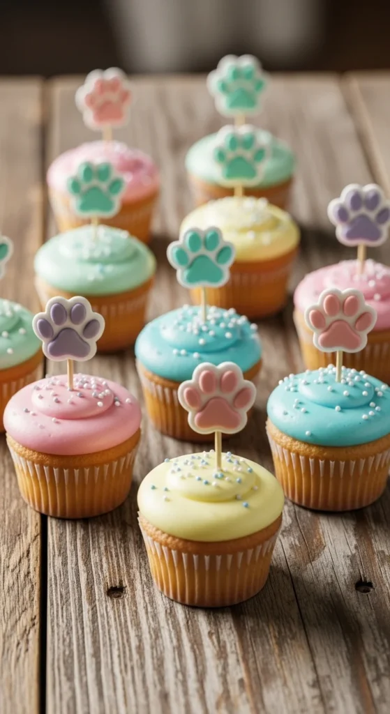 Animal Paw Print Cupcake Picks