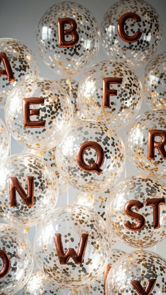  Confetti Balloons with Letter Inserts