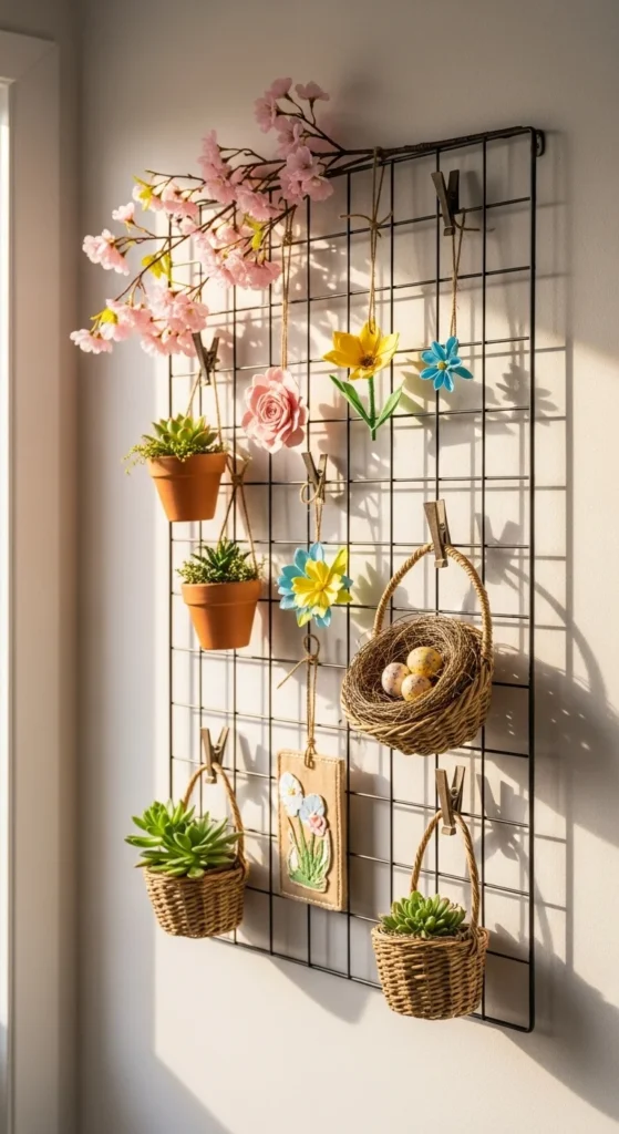 Entryway Wall Grid Display