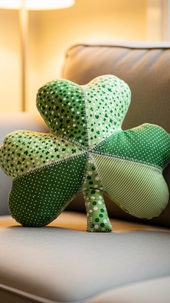Patchwork Shamrock Throw Pillows