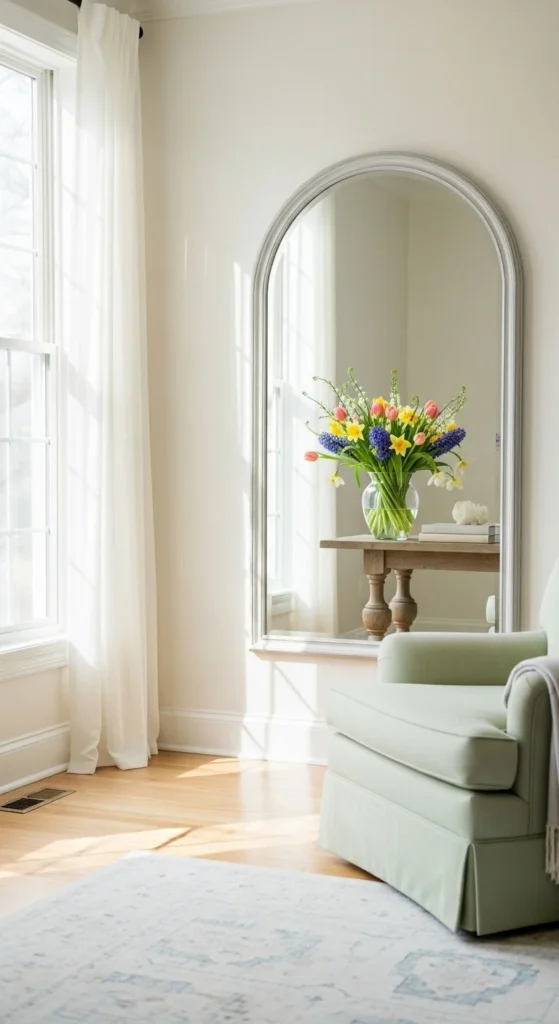 Arched Mirror With Soft Paint Wash