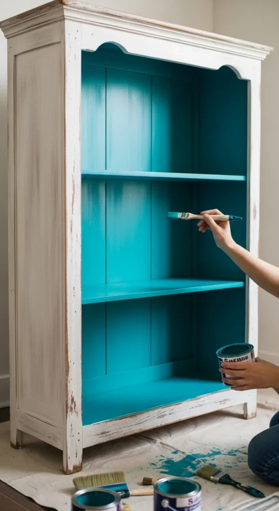 Bookcase With Painted Back Panel