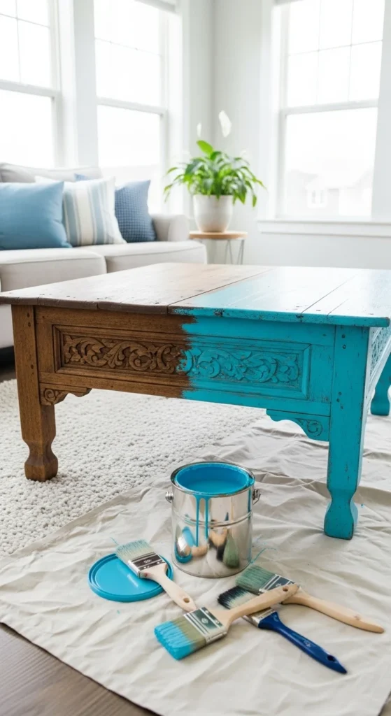 Coffee Table With Simple Paint Update