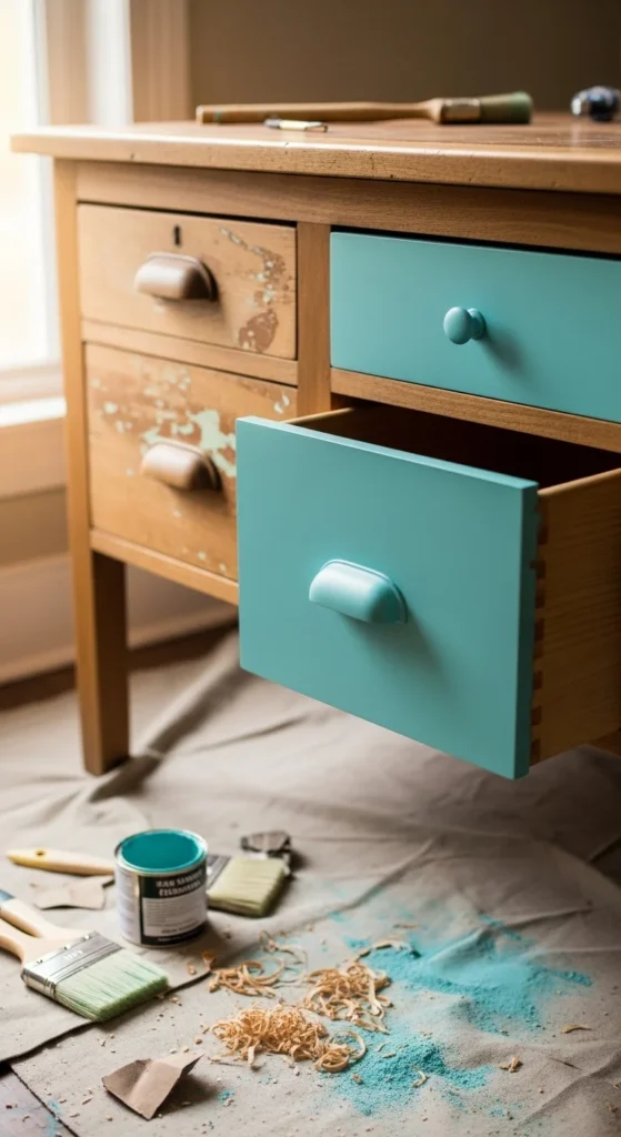 Desk With Drawer Detail