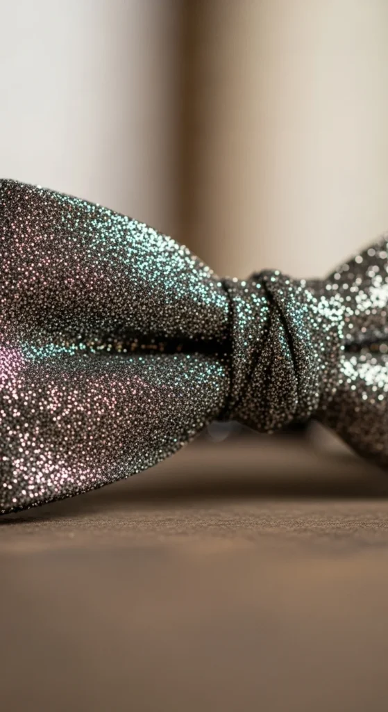 Fine Glitter Minimal Bow Tie