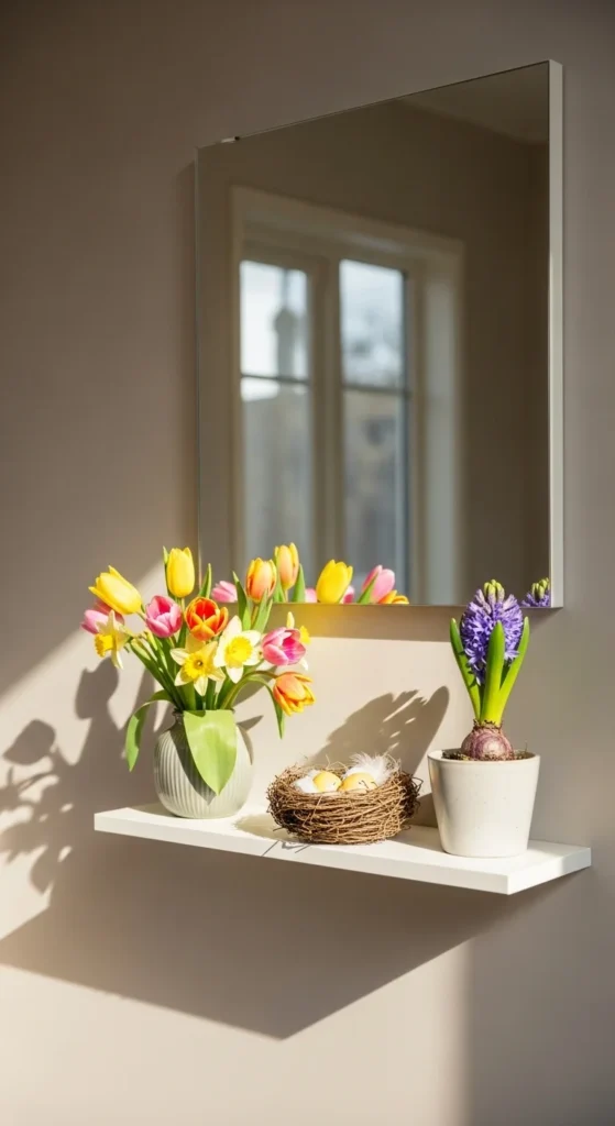 Floating Shelf Mirror Combo