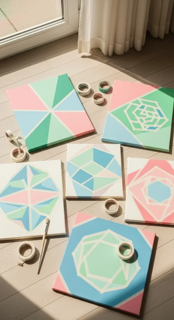 Geometric Tape Paintings