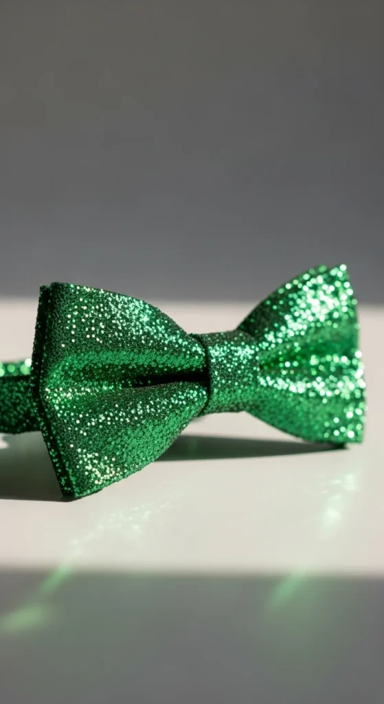 Green Glitter Bow Tie for Seasonal Parties