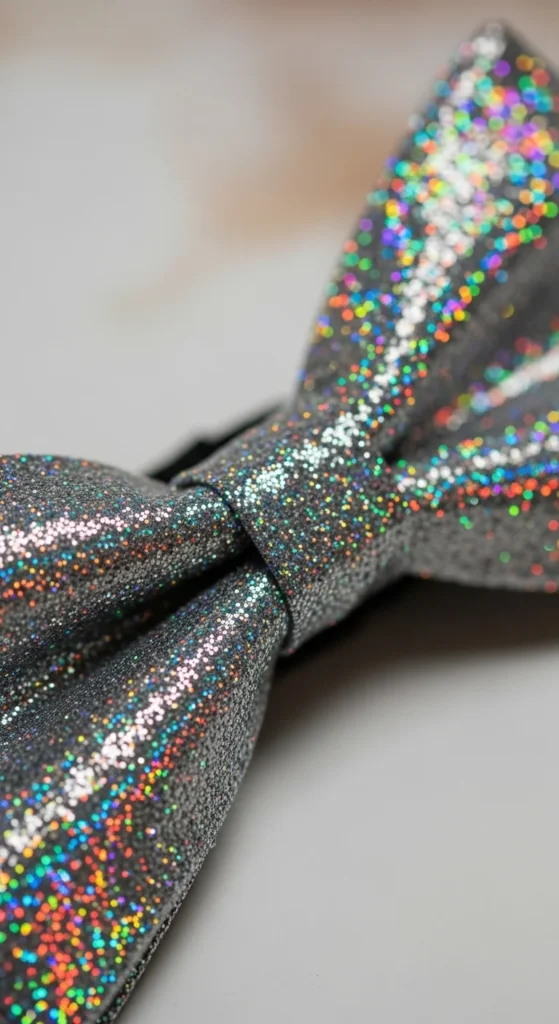 Holographic Glitter Bow Tie