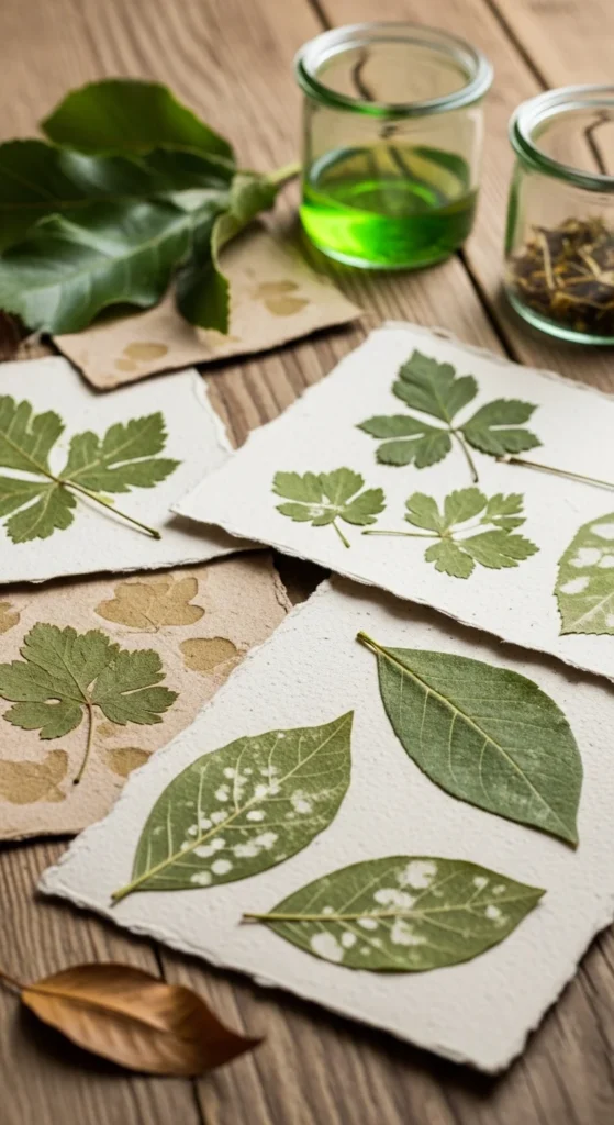 Leaf-Dyed Paper
