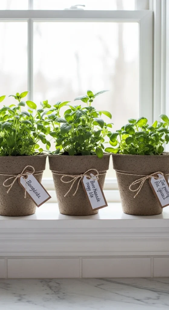 Mini Herb Pots with Handwritten Tags