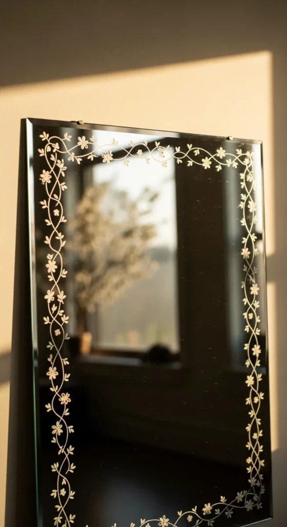 Minimal Line-Painted Mirror