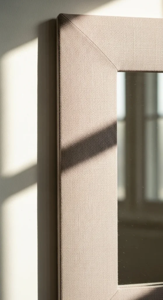 Mirror With Fabric-Wrapped Frame