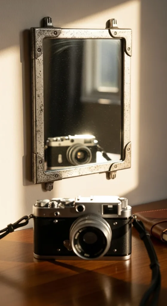 Mirror With Simple Metal Accents