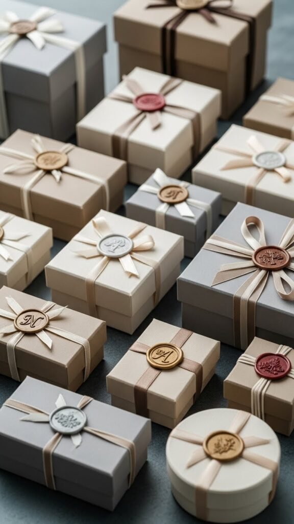 Neutral Boxes With Wax Seal Accents