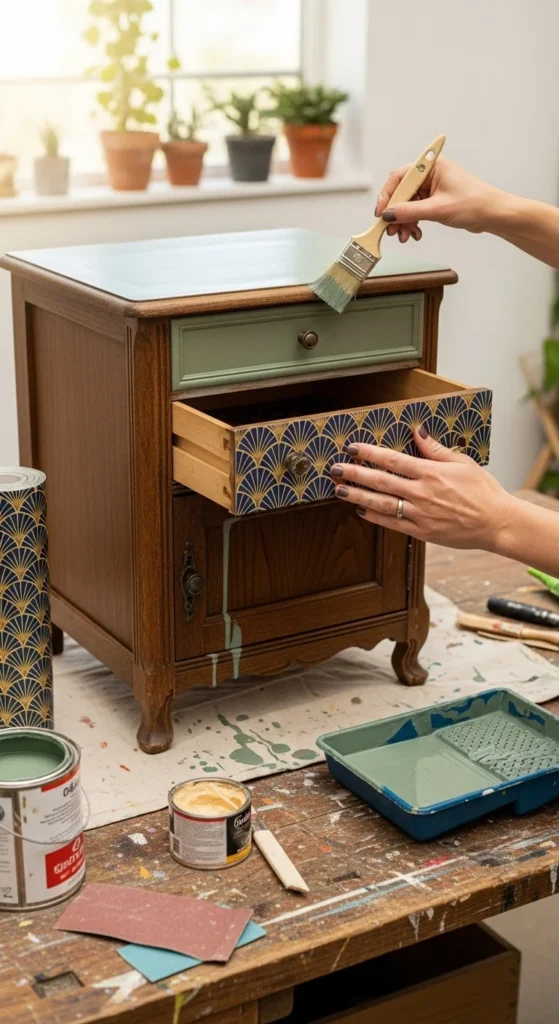 Nightstand With Lined Drawers