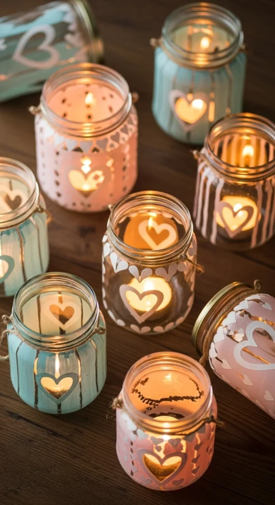 Painted Glass Jar Lanterns