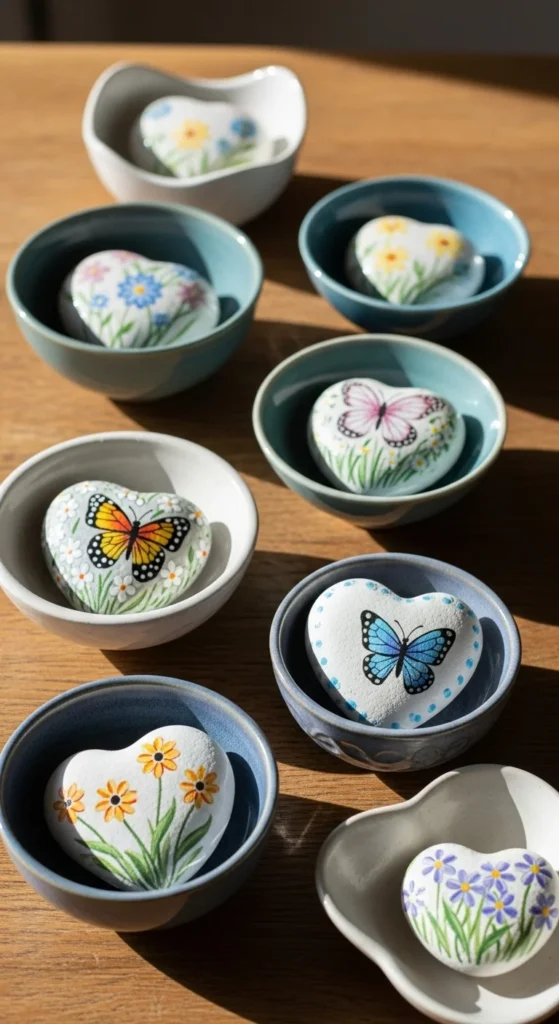 Painted Pebble Decor Bowls