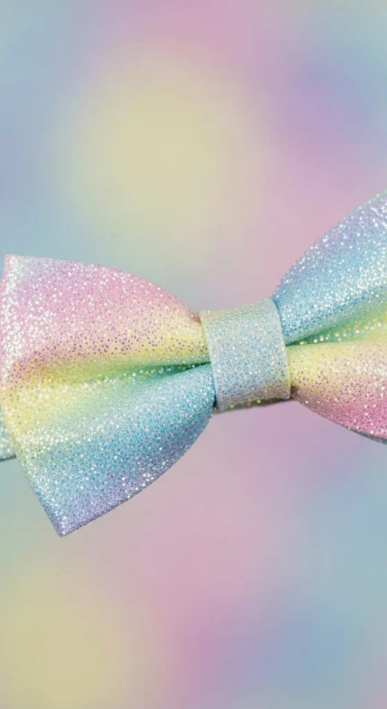 Pastel Glitter Bow Tie for Soft Themes