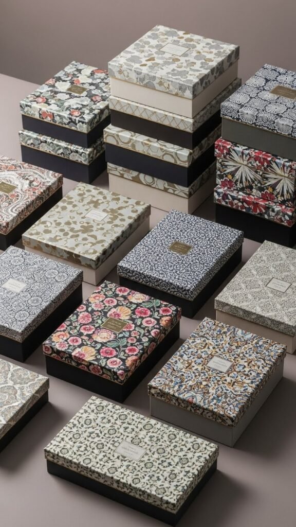 Patterned Boxes With Plain Lids