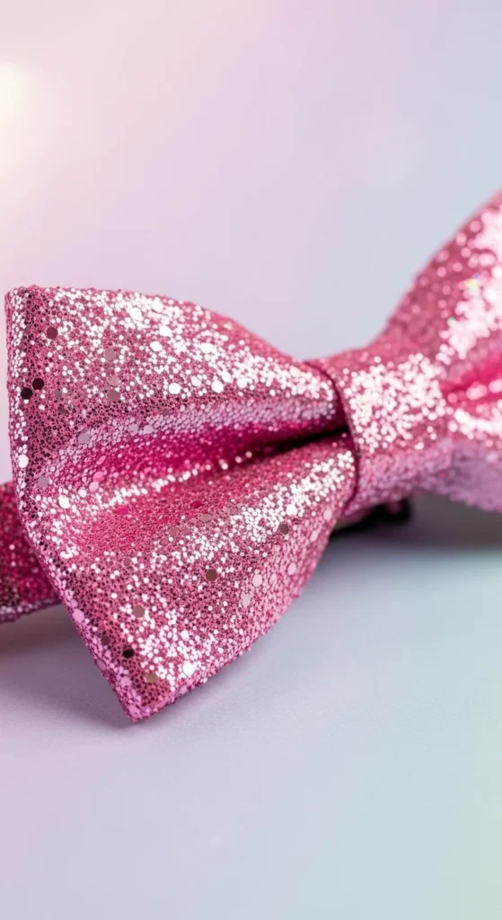 Pink Glitter Bow Tie for Sweet Celebrations