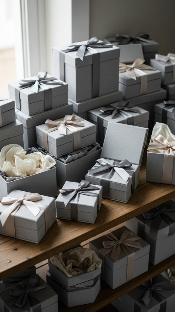 Soft Gray Keepsake Boxes