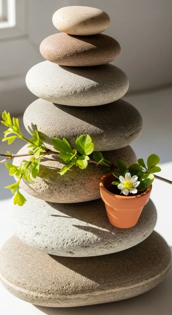 Stone Stack Desk Decor