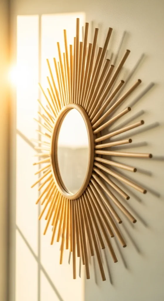 Sunburst Stick Frame Mirror
