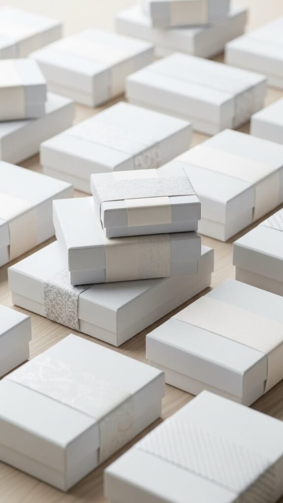 White Boxes With Belly Bands