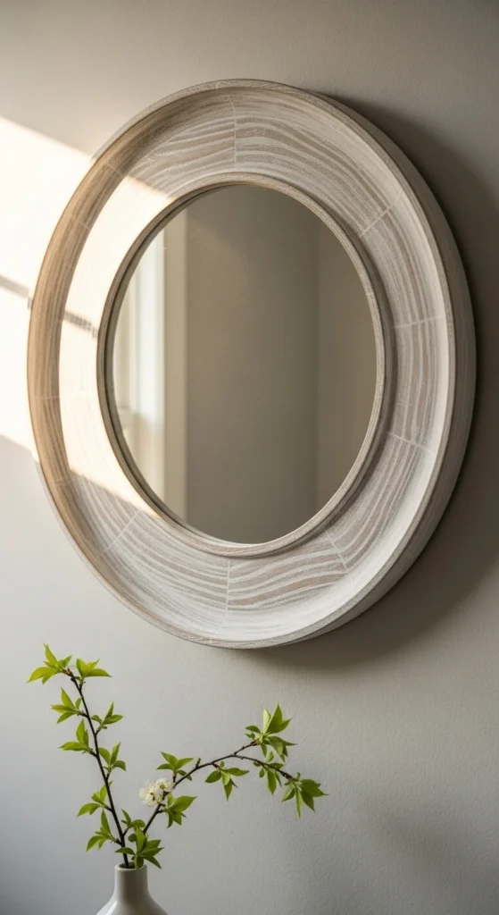 Whitewashed Wood Mirror