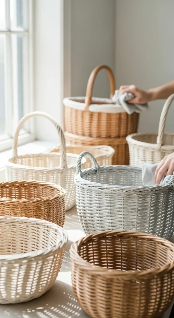 Wicker Basket Storage Refresh