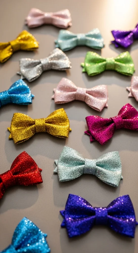 glitter bow ties