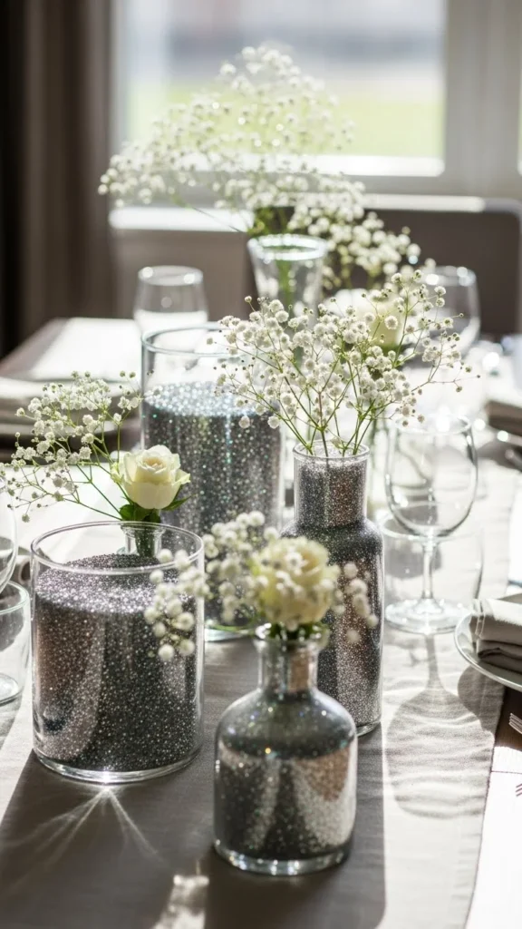 how to craft glitter centerpieces