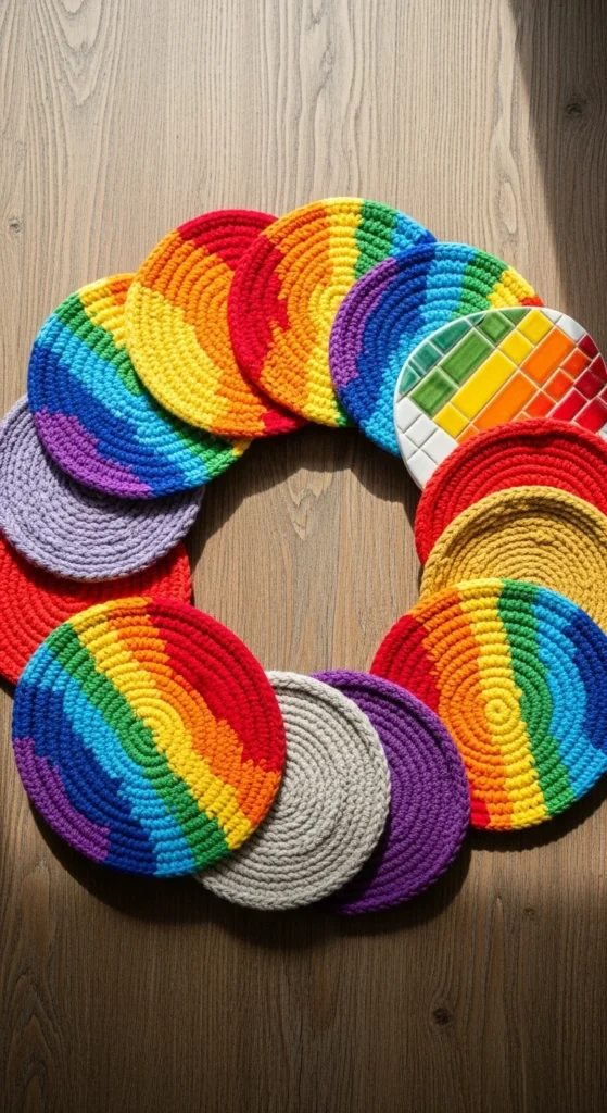 rainbow coasters