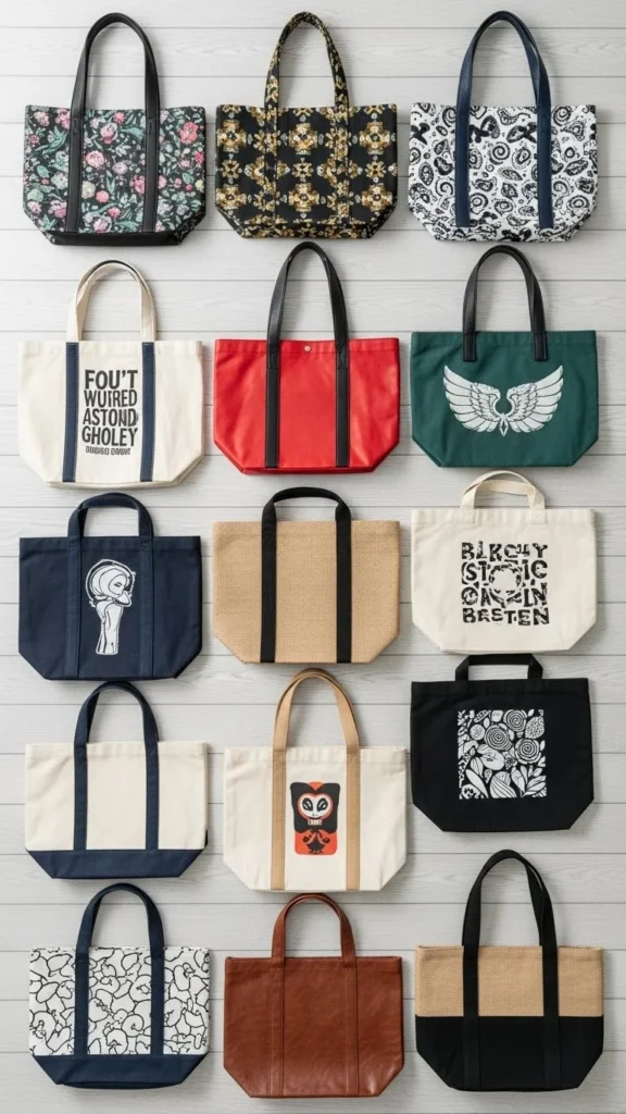 themed tote bags